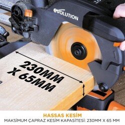 Evolution 048-0003A R210SMS+ Kızaklı Gönye Kesme Makinesi, 210mm - 18