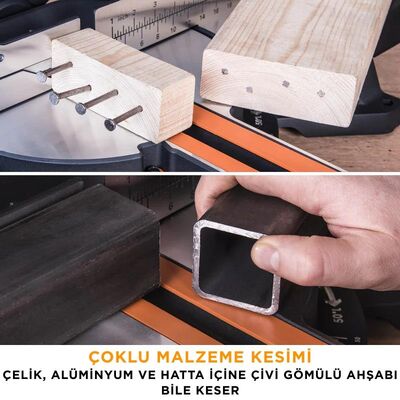 Evolution 052-0003A R255SMS+ Kızaklı Gönye Kesme Makinesi, 255mm