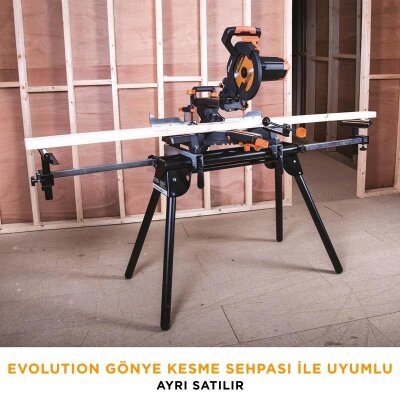 Evolution 052-0003A R255SMS+ Kızaklı Gönye Kesme Makinesi, 255mm - 8