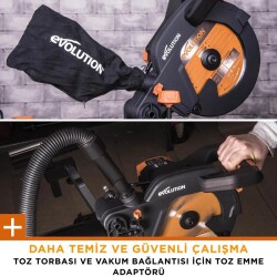Evolution 052-0003A R255SMS+ Kızaklı Gönye Kesme Makinesi, 255mm - 9