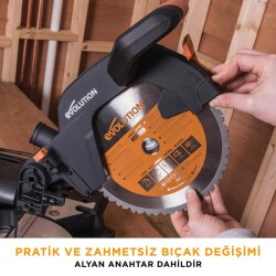 Evolution 052-0003A R255SMS+ Kızaklı Gönye Kesme Makinesi, 255mm - 13