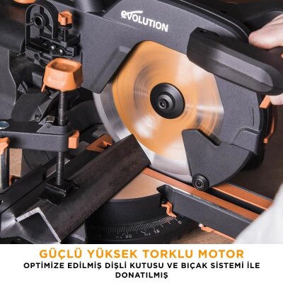 Evolution 052-0003A R255SMS+ Kızaklı Gönye Kesme Makinesi, 255mm - 22