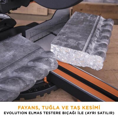 Evolution 052-0003A R255SMS+ Kızaklı Gönye Kesme Makinesi, 255mm - 24