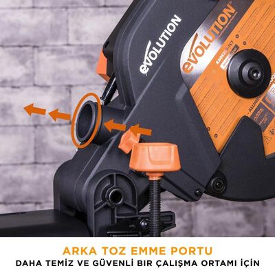 Evolution 052-0003A R255SMS+ Sliding Compound Mitre Saw, 255mm