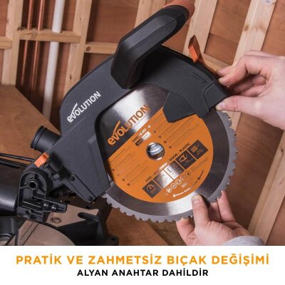 Evolution 052-0003A R255SMS+ Sliding Compound Mitre Saw, 255mm - 13