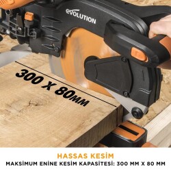 Evolution 052-0003A R255SMS+ Sliding Compound Mitre Saw, 255mm - 23