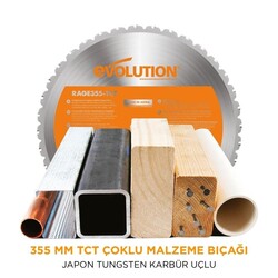 Evolution 083-0003 R355CPS Çoklu Malzeme Profil Kesme Testeresi, 355mm  - 5