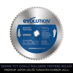 Evolution 084-0003 S355CPS Metal Profil Kesme Testeresi, 355mm - 2