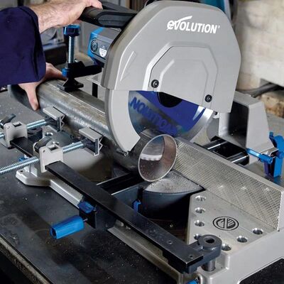 EVOLUTION 102-0003 S355MCS Mitering Chop Saw With 355mm Blade For Heavy Duty Metal Cutting