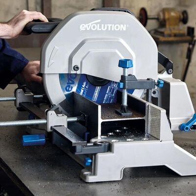 EVOLUTION 102-0003 S355MCS Mitering Chop Saw With 355mm Blade For Heavy Duty Metal Cutting