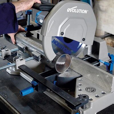 EVOLUTION 102-0003 S355MCS Mitering Chop Saw With 355mm Blade For Heavy Duty Metal Cutting
