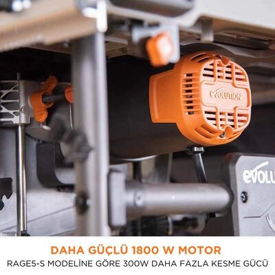 Evolution 119-0013 R255TBL+ Portable Jobsite Table Saw with 255mm TCT Multi-material Blade