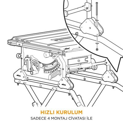 Evolution 119-0050 Compact Folding Wheeled Stand For R255TBL Table Saw