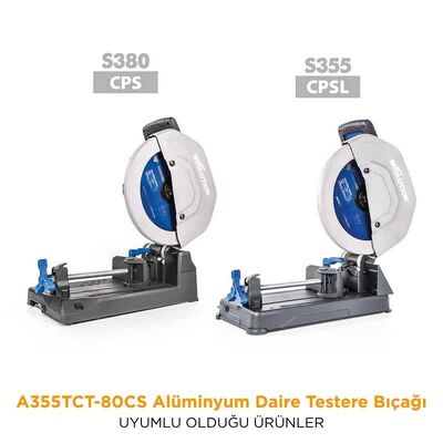 Evolution A355TCT-80CS Alüminyum Daire Testere Bıçağı, 355mm