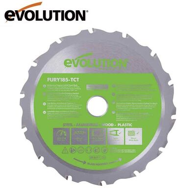 Evolution F185TCT-16CS Multi-Material Cutting 16T Circular Saw Blade, 185mm