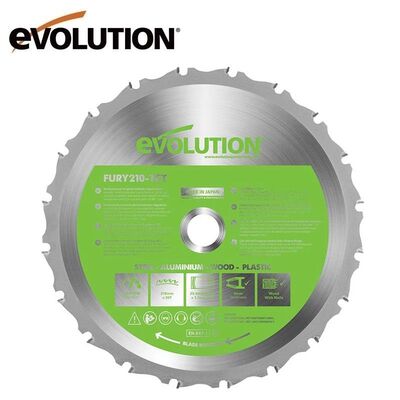 Evolution F210TCT-20MS Çoklu Malzeme için Daire Testere Bıçağı, 210mm