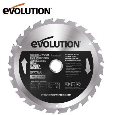 Evolution GW185TCT-24 Ahşap Daire Testere Bıçağı, 185mm