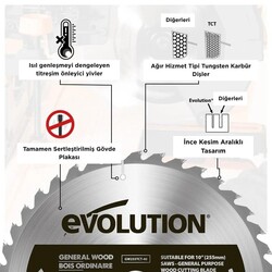 Evolution GW185TCT-24 Ahşap Daire Testere Bıçağı, 185mm - 4