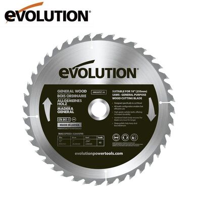Evolution GW255TCT-40 Ahşap Daire Testere Bıçağı, 255mm