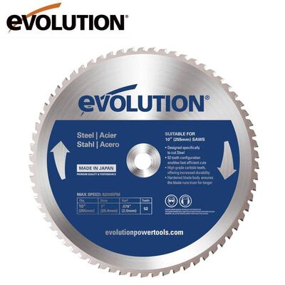 Evolution M255TCT-52MS Mild Steel Cutting 52T Blade, 255mm
