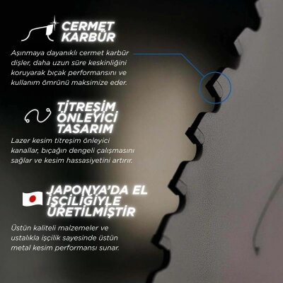 Evolution M355CMT-80CSMAX EVOMAX Cermet Karbür Testere Bıçağı, 355mm - 5