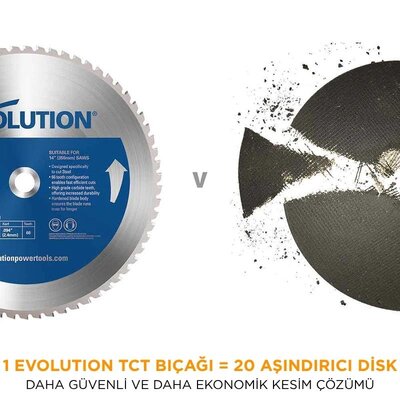 Evolution M355TCT-66CS Yumuşak Çelik Daire Testere Bıçağı, 355mm