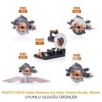 Evolution R185TCT-20CS Multi-Material Cutting 20T Blade, 185mm