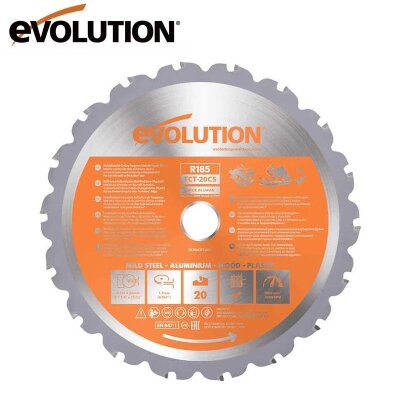 Evolution R185TCT-20CS Multi-Material Cutting 20T Blade, 185mm - 1
