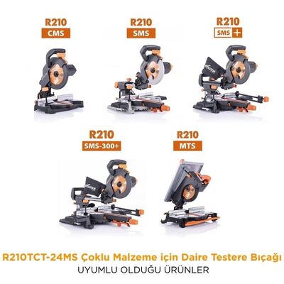 Evolution R210TCT-24MS Çoklu Malzeme için Daire Testere Bıçağı, 210mm