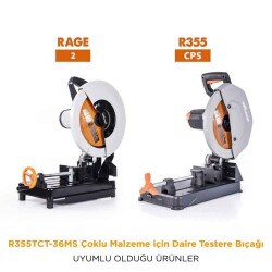 Evolution R355TCT-36MS Çoklu Malzeme için Daire Testere Bıçağı, 355mm - 3