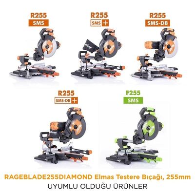Evolution RAGEBLADE255DIAMOND Elmas Testere Bıçağı, 255mm