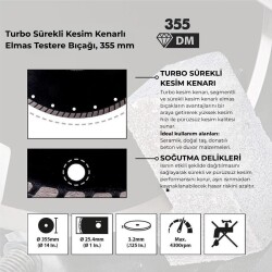 Evolution RAGEBLADE355DIAMOND Elmas Testere Bıçağı, 355mm - 4