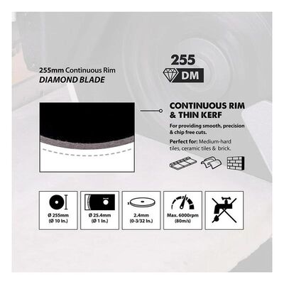 Evolution RAGEBLADE55DIAMOND Diamond Blade For Mitre Saws, 255mm