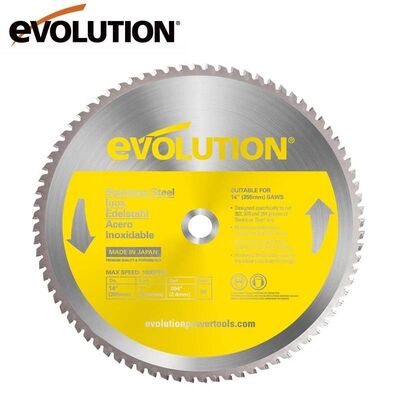 Evolution S355TCT-90CS Stainless Steel Cutting 90T Chop Saw Blade, 355mm