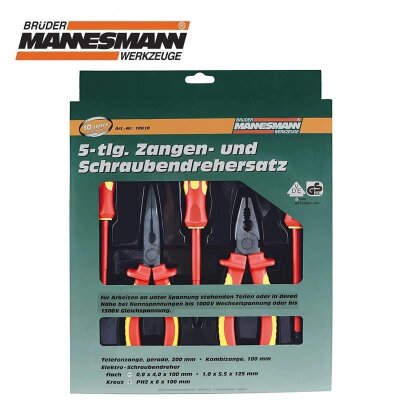 Mannesmann 10610 İzoleli VDE Pense ve Tornavida Seti, 5 Parça - 2