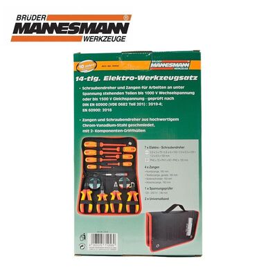 Mannesmann 11214 VDE İzoleli Tornavida Pense Seti, 14 Parça