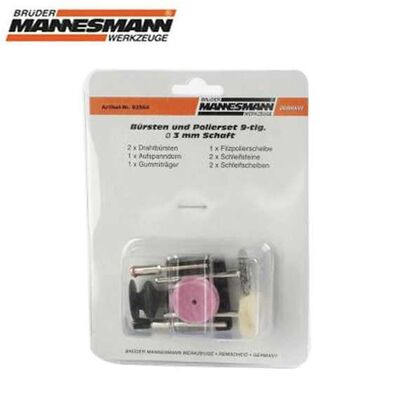 Mannesmann 92564 Mini Brush and Polish Set, 9 Pcs