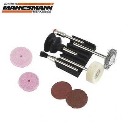 Mannesmann 92564 Mini Fırça Zımpara Seti, 9 Parça - 1