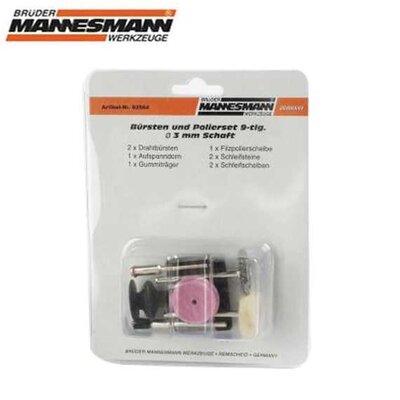 Mannesmann 92564 Mini Fırça Zımpara Seti, 9 Parça - 2