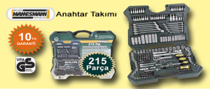 Mannesmann 98430 Profesyonel Lokma Anahtar Takımı (215 Parça, Metrik)