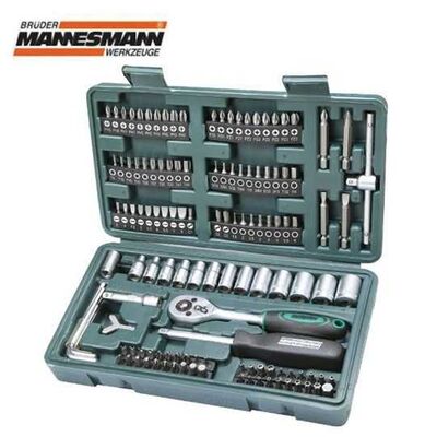 Mannesmann 29166 Socket Wrench Insert Set, 130 Pcs, 6.3 mm - 1/4