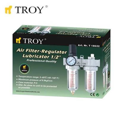 TROY 18622 Şartlandırıcı (Filtre + Regülatör + Yağlayıcı) 1/2(N)PT