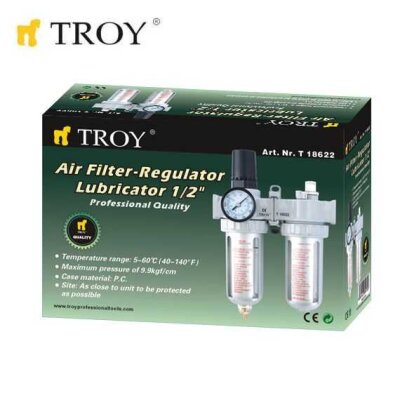 TROY 18622 Şartlandırıcı (Filtre + Regülatör + Yağlayıcı) 1/2(N)PT - 4