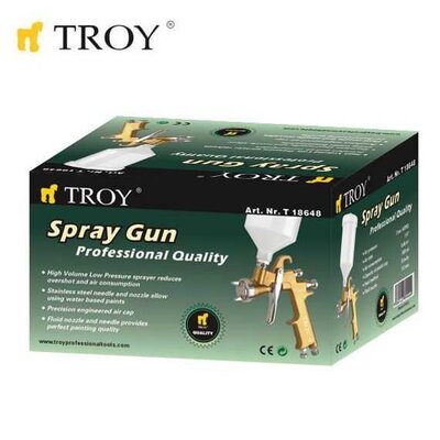 TROY 18648 Professional Spray Gun, 1.8mm - 3