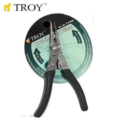 TROY 21090 Dual Head Combination+Long Nose Plier