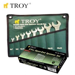 TROY - TROY 21508 Açık Ağız Anahtar Takımı (8 Parça, 6-22mm)