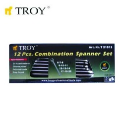 TROY 21512 Combination Spanner Set - 12Pcs, 6-22mm - 5