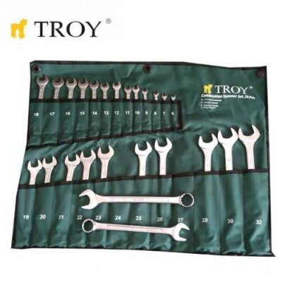 TROY 21525 Combination Spanner Set - 25Pcs, 6-32mm - 5