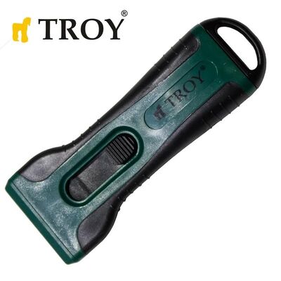 TROY 21607 Plastik Kazıma Bıçağı, 4 Yedek Bıçaklı  TROY 21607 Plastik Kazıma Bıçağı, 4 Yedek Bıçaklı