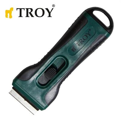 TROY 21607 Plastik Kazıma Bıçağı, 4 Yedek Bıçaklı  TROY 21607 Plastik Kazıma Bıçağı, 4 Yedek Bıçaklı